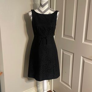 J. Crew Little Black Dress LBD Floral Print Fully Lined